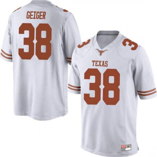 Mens Texas Longhorns #38 Jack Geiger Game College Jersey White